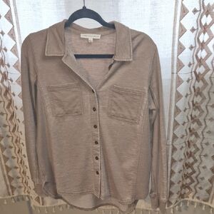 Jane and Delancey Tan Button Down Shirt